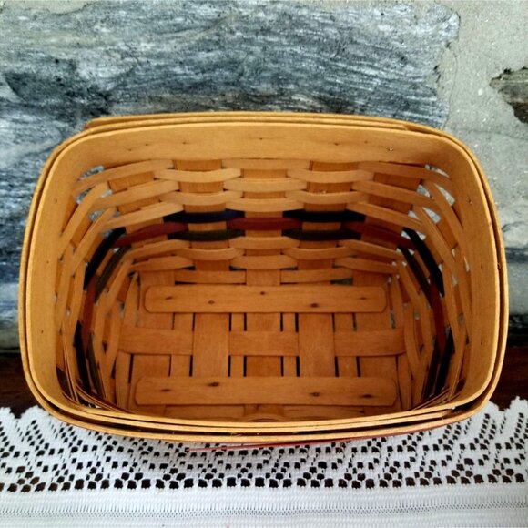 VTG Longaberger 2004 Shades of Autumn Recipe Basket Combo Fall Foliage Liner Lid - Picture 7 of 12